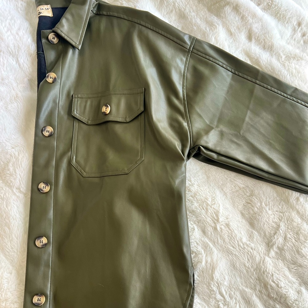 somewhere in la • leather shacket size M